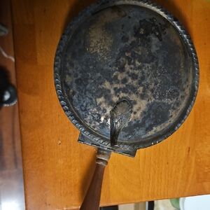 Vintage Metal Serving Tray with Handle